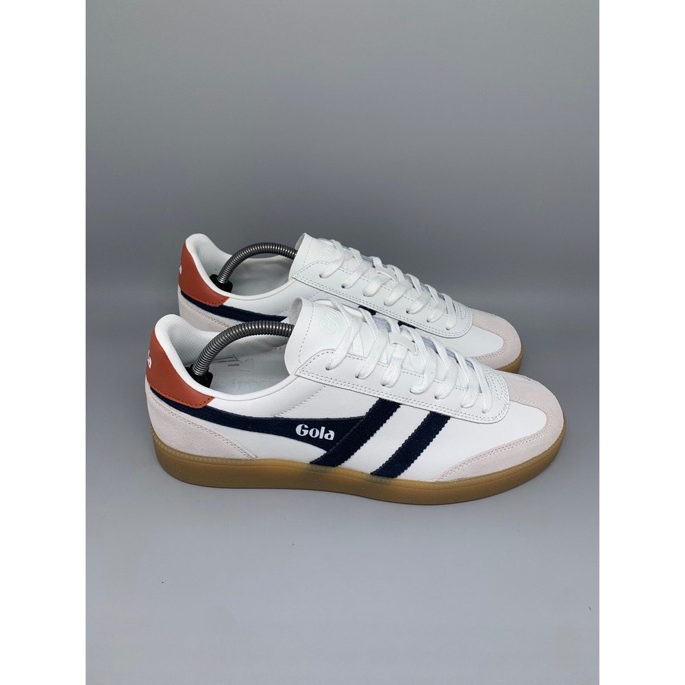 Gola Viper Leather White Navy Rust Gum Running Shoes CMB744 Men's Sz 10.5